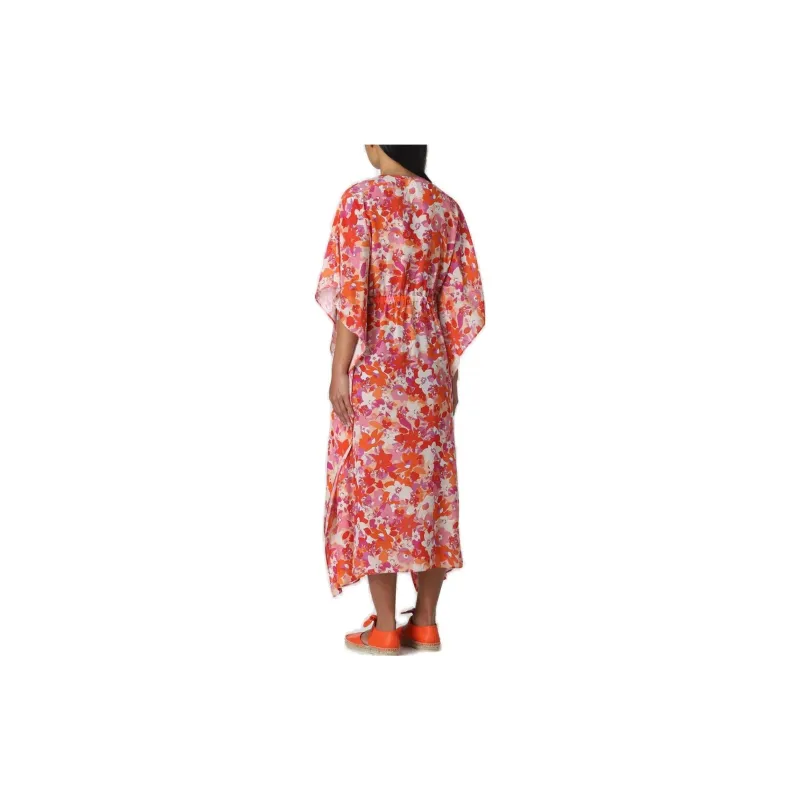 MaxMara Studio Floral Printed Drawstring Waist Midi Dress-1