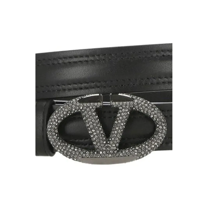 Valentino Calfskin Leather Belts Women's Black -2
