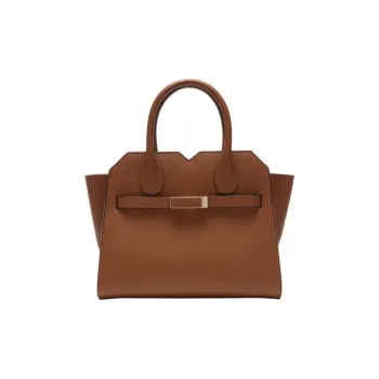 Valextra Calfskin Shoulder Bag, Crossbody Bag, Handbag Women's Chocolate Brown