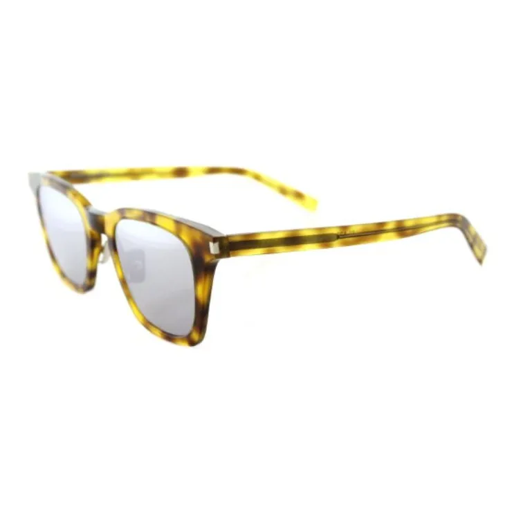 SAINT LAURENT Acetate Plastic Metal Square Sunglasses Men's Tortoiseshell-0