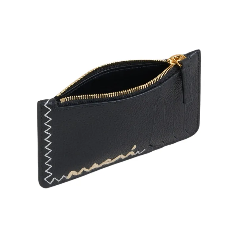 MARNI Calfskin Card Holder Women's Black-2