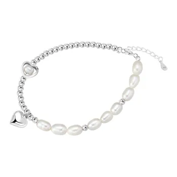 Adorned With Hearts 925 Sterling Silver Bracelets Women's