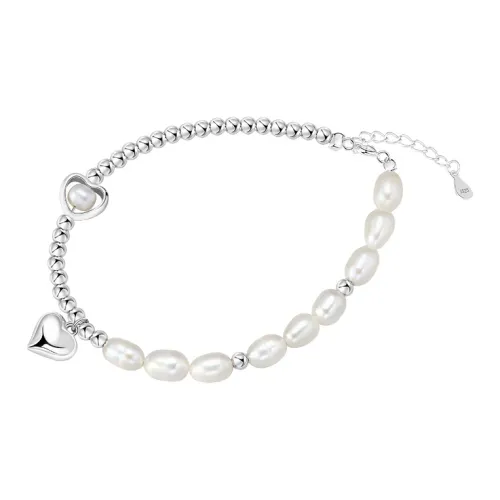 Adorned With Hearts 925 Sterling Silver Bracelets Women's