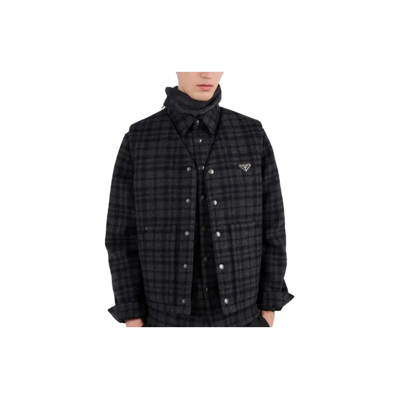 PRADA Plaid Wool Vest-1