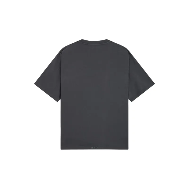 WE11DONE Drop Shoulder Sleeve T Shirt Unisex Charcoal Gray-1