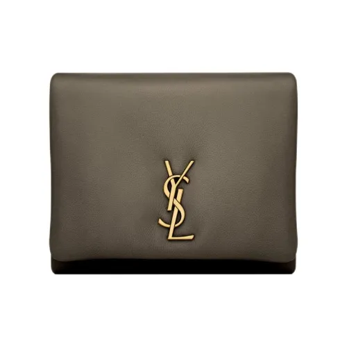 SAINT LAURENT Lambskin Wallet Women's Light Musk