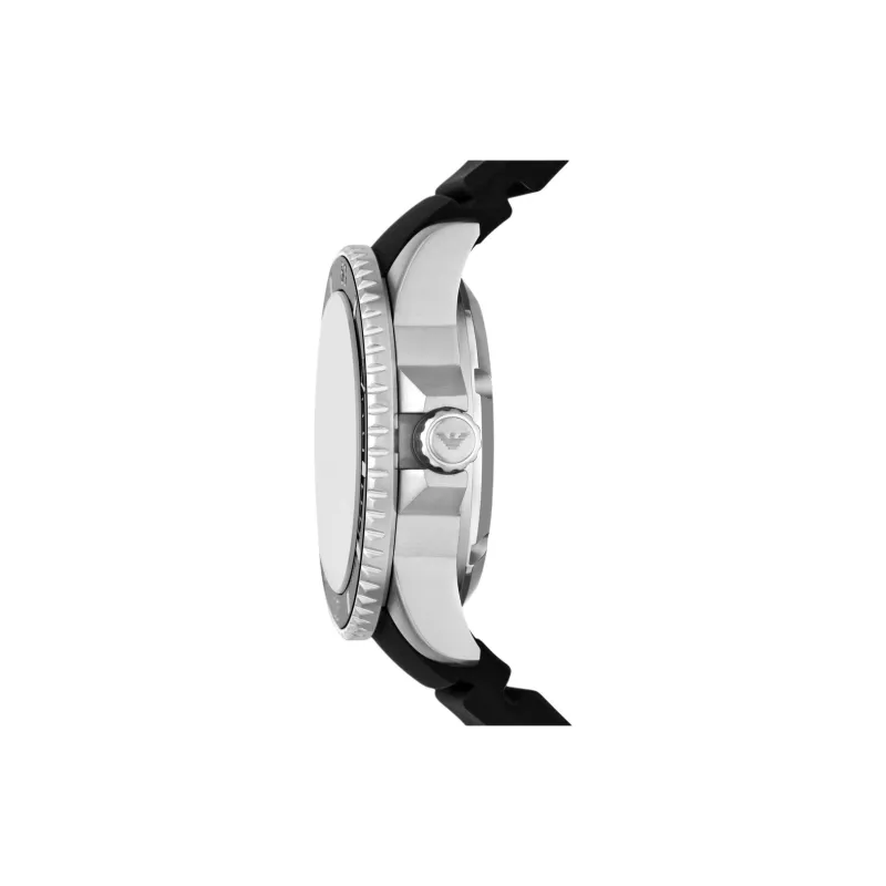EMPORIO ARMANI Sea Explorer Automatic Black Silicone Watch-1