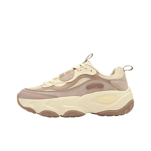 QIAODAN Wear resistant And Lightweight Low Top Chunky Sneakers Women's Tawny
