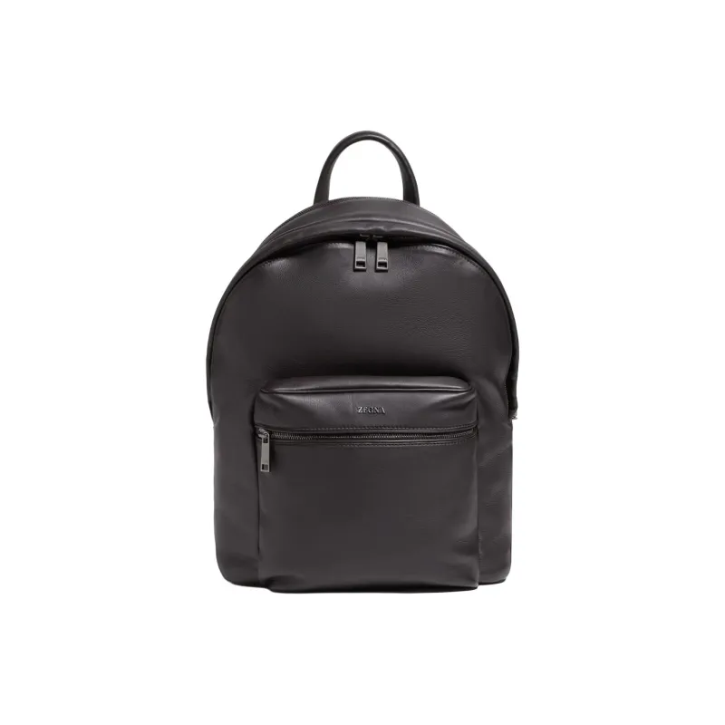 Zegna Calfskin Backpack Men's Umber-0