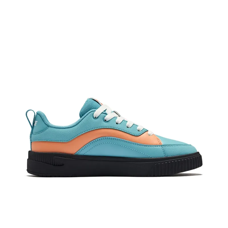 Erke Flying Goose Anti-Slip Wear-Resistant Low-Top Skateboard Shoes Women's Blue Orange-1