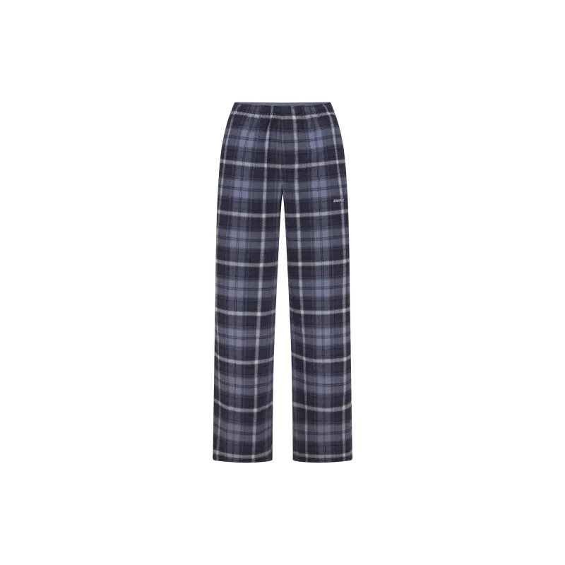 SKIMS FLANNEL SLEEP STRAIGHT LEG PANT Pajama Pants Women's CONCORD PLAID/Xihe Purple Plaid-0