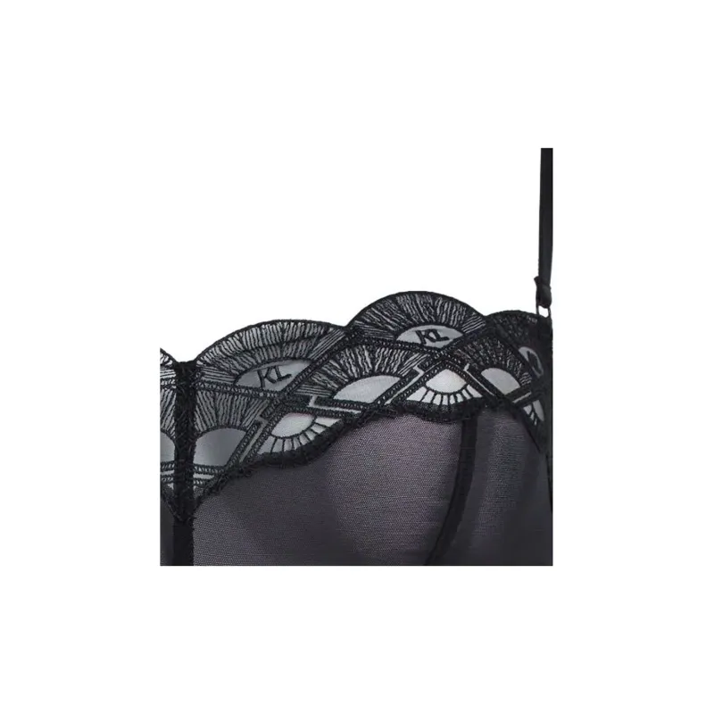KARL LAGERFELD / Karl Lagerfeld Jeans Logo embroidered Lace Bralette-5