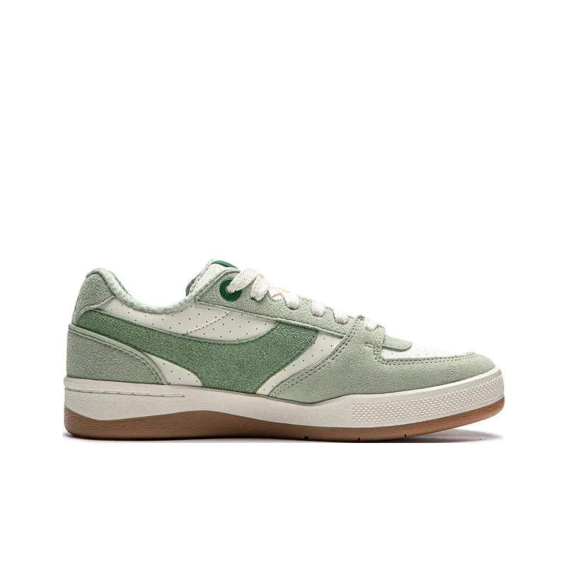 LiNing Anti-Slip Wear-Resistant Low-Top Skateboard Shoes Women's Beige Green-1