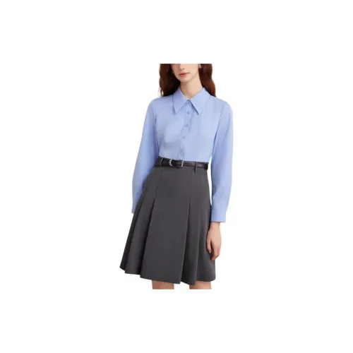 YINER GoodLand Long-Sleeved Dresses Women's Bell Blue