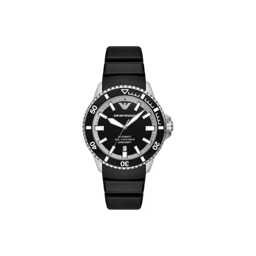 EMPORIO ARMANI Sea Explorer Automatic Black Silicone Watch