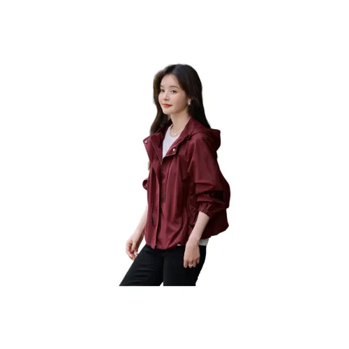 Mo Han Yi Mei Jackets Women's Bordeaux Red