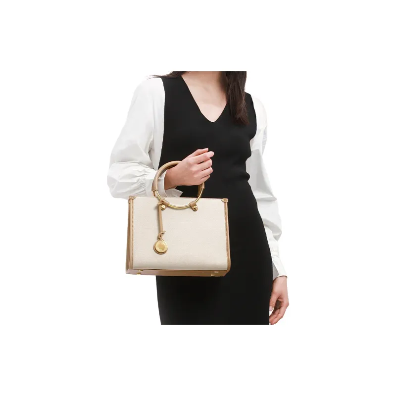 JONBAG Synthetic Leather Ring Pack Shoulder Bag, Crossbody Bag, Handbag Tubas Women's Apricot-5