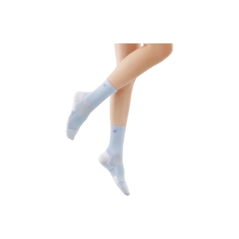 Skechers Mid Calf Socks Unisex 2 Pack Bright White/cold Light Blue-1