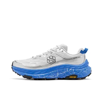 QIAODAN Mountain God 2.0   Strong Wind Blows Running Shoes Men Low Top Dazzling Blue Gray Silver