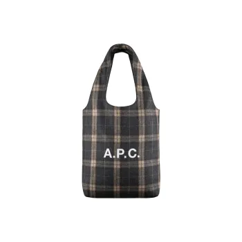 A.P.C Wool One Shoulder Handbag Small Size Unisex Charcoal Gray