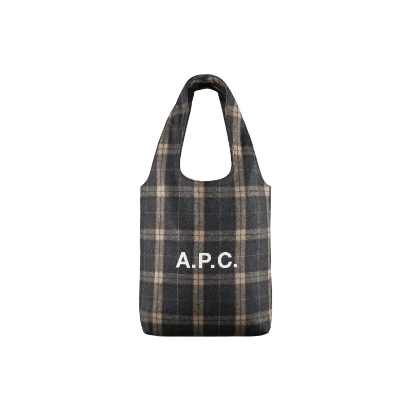 A.P.C Wool One Shoulder Handbag Small Size Unisex Charcoal Gray-0