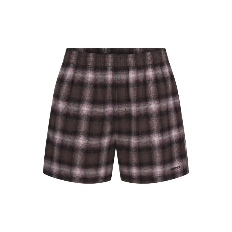 SKIMS FLANNEL SLEEP MENS SHORT Pajama Pants Men's Zinc Plaid-0
