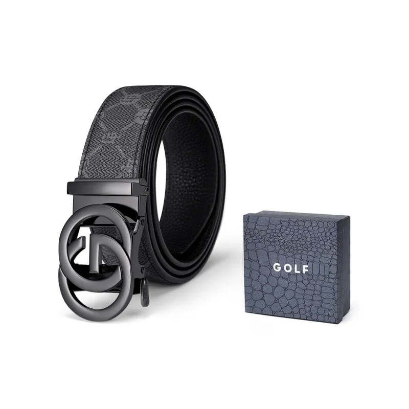 GOLF Top Grain Cow Leather Automatic Buckle Genuine Leather Belt Men's Multicolor 3.5cm-60