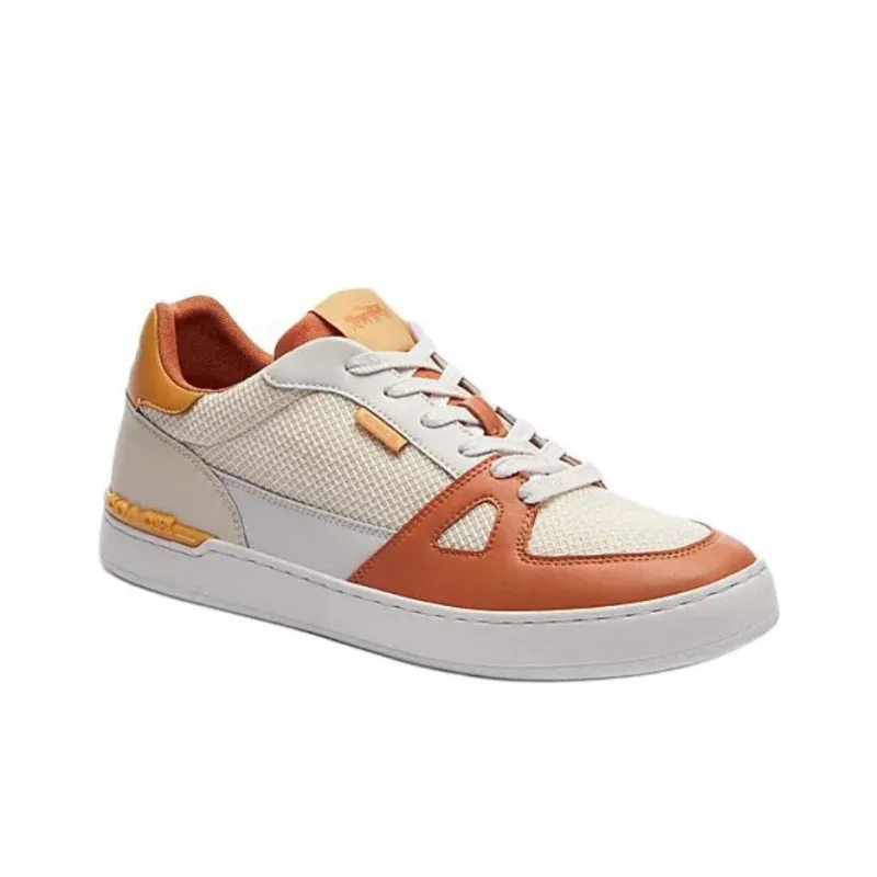 COACH Clip Low Top Skateboard Shoes Men's Orange-2