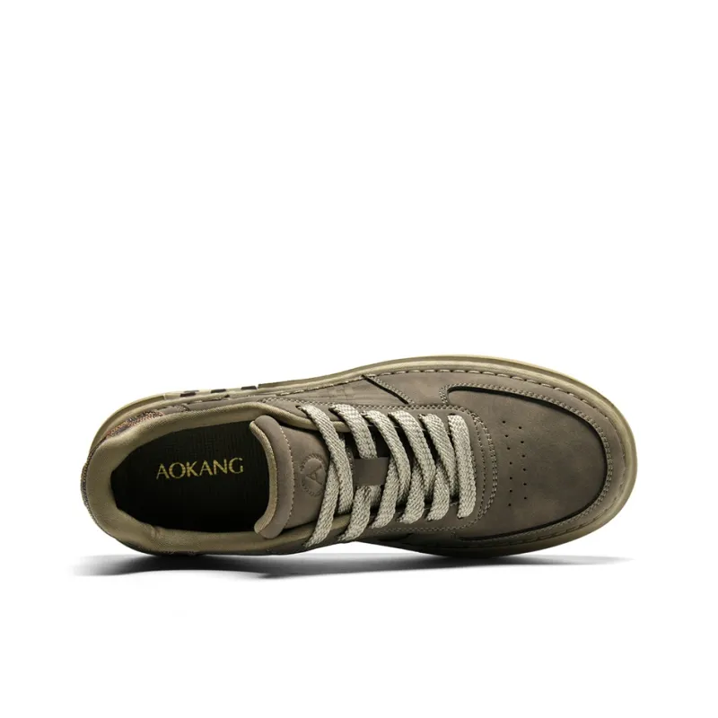 AOKANG Elegant Style Series Skateboard Shoes Men Low Top Khaki, Black-3