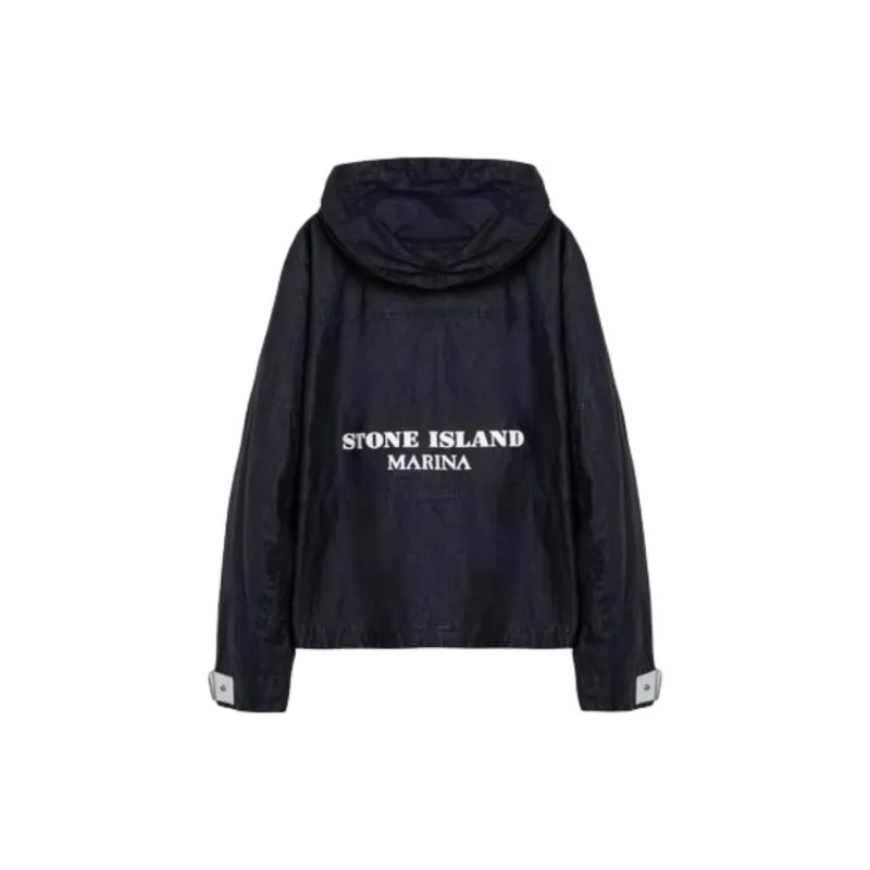 STONE ISLAND Raw Plated Linen Hooded Jacket-1