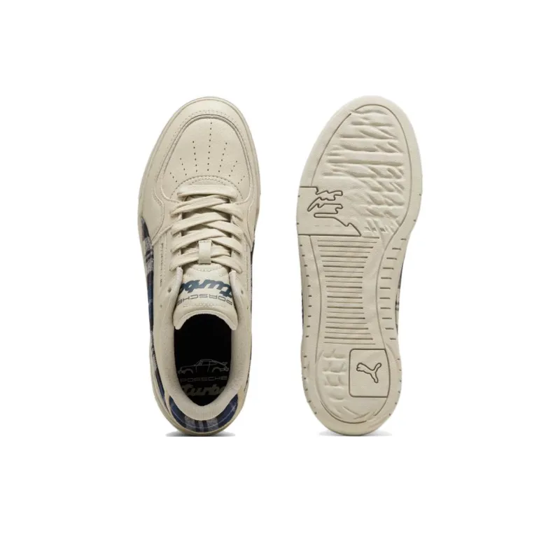 PUMA Porsche Legacy Slip Resistant Shock Absorbers Low Top Skateboard Shoes Unisex Beige Yellow-2