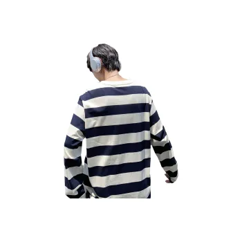 Tonlion Long Sleeved T Shirt Men's Navy Blue