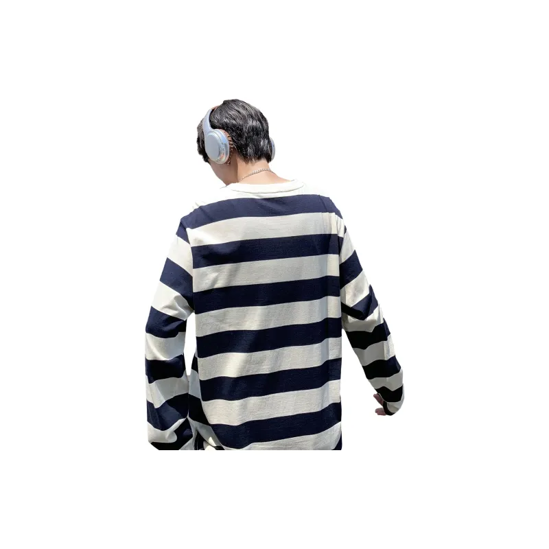 Tonlion Long Sleeved T Shirt Men's Navy Blue-0