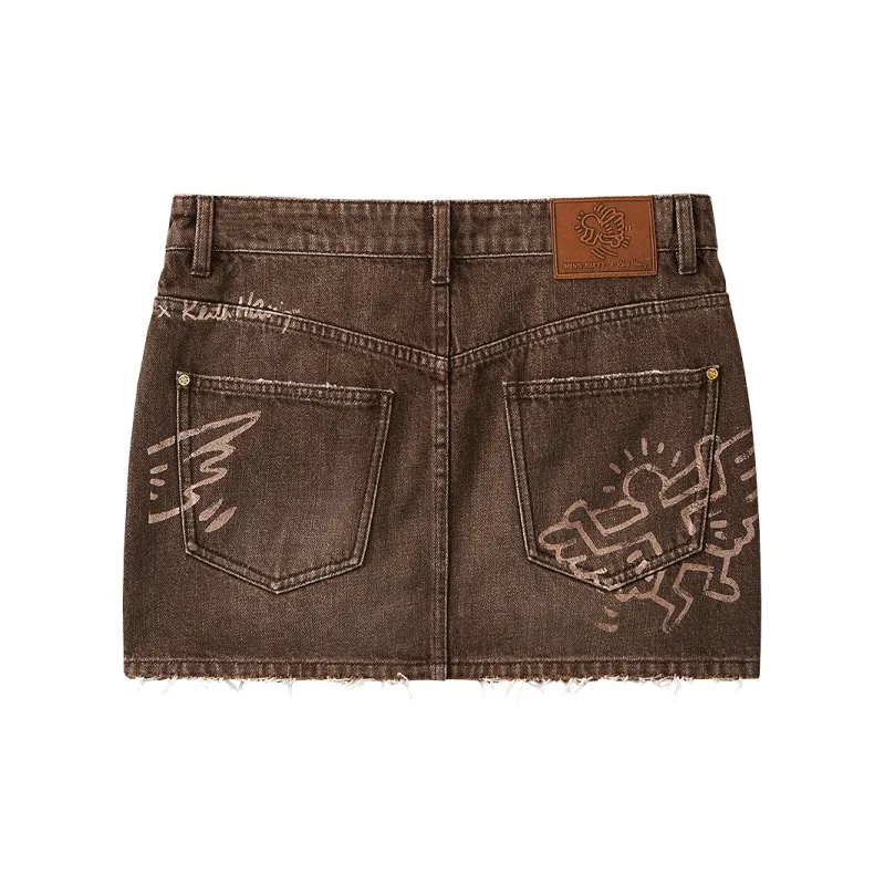 Miss Sixty Denim Short Skirts Women's Khaki-1