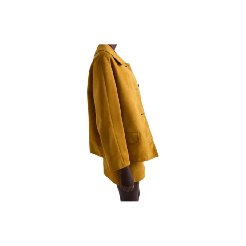 PRADA SS24 Leather Jacket Men's Mustard Yellow-3