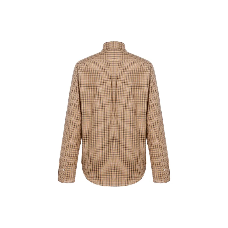 MIU MIU Logo-Embroidered Button-Up Checked Shirt-1