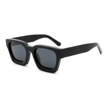 Pair Ponyo Plate Frame Sunglasses Unisex Black