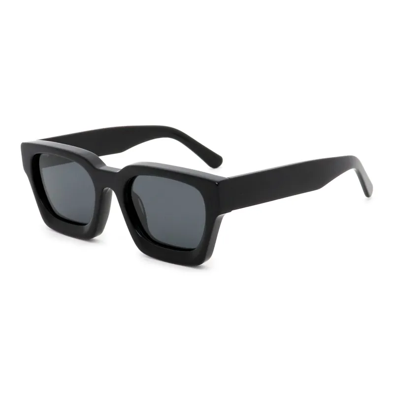 Pair Ponyo Plate Frame Sunglasses Unisex Black-0