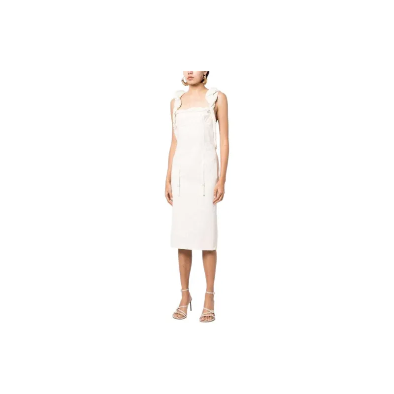 Jacquemus Open back Ruffle shoulder Dress-3