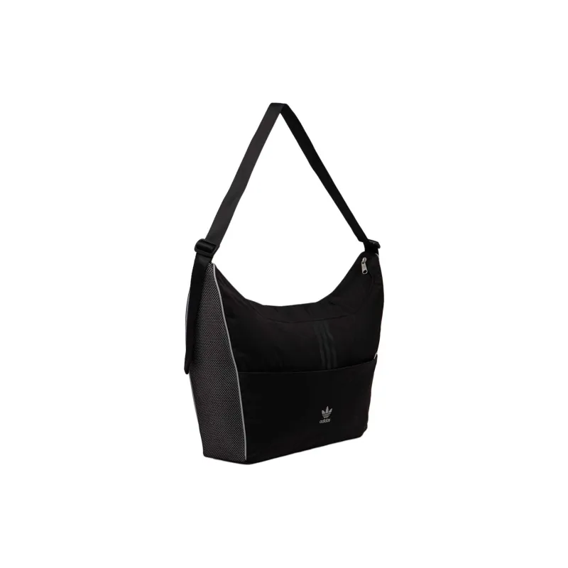 Adidas Originals Recycled Polyester Shoulder Bag Regular Unisex Black & Deep Silver Gray-4