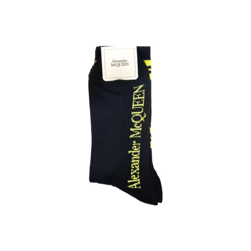 Alexander McQueen Mid Calf Socks Men's 1 Pack Black-1