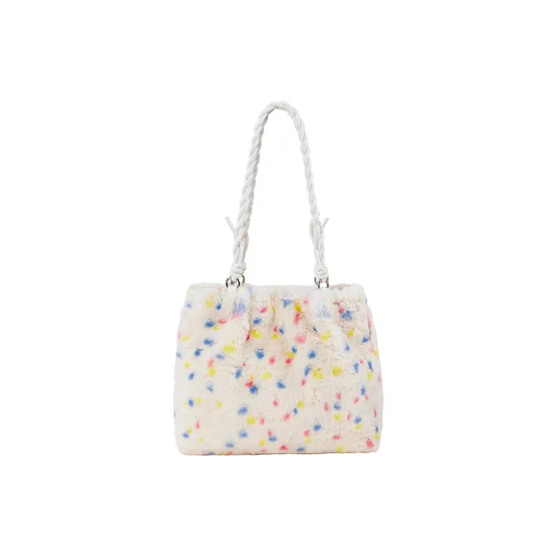 Miffy Fabric Handbag Shoulder Bag Large Size Women's Rainbow Polka Dot-2