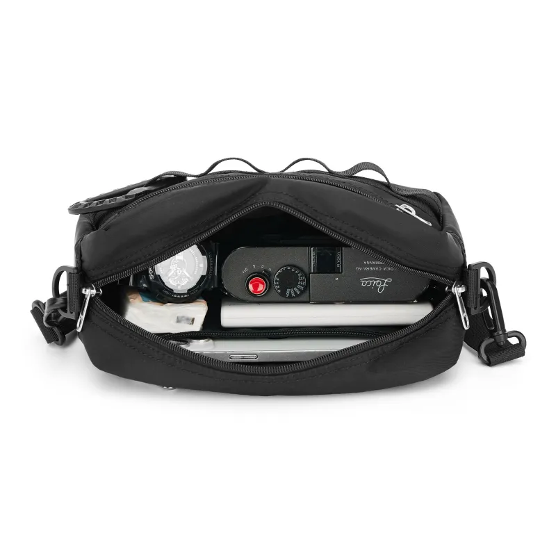 Kawasaki Fabric Crossbody Bag, Shoulder Bag Regular Unisex Black-4