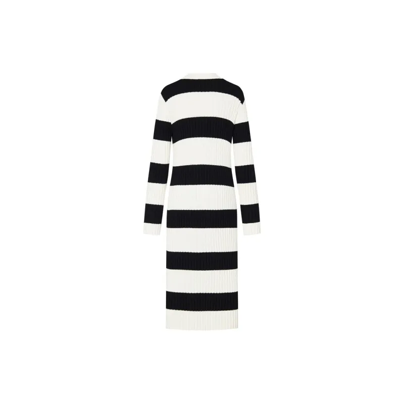 MOCO Knitwear Women's Black White Stripes-1