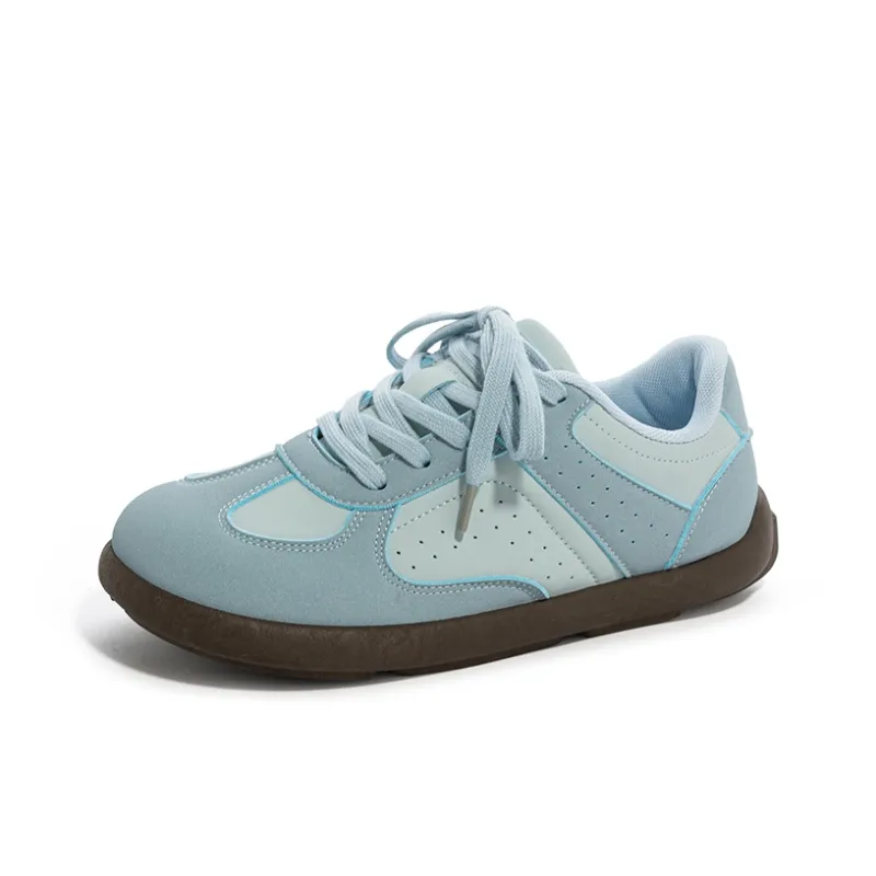 Babaya Anti Slip Wear Resistant Lightweight Breathable Low Top Skateboard Shoes Women's Denim Blue-1