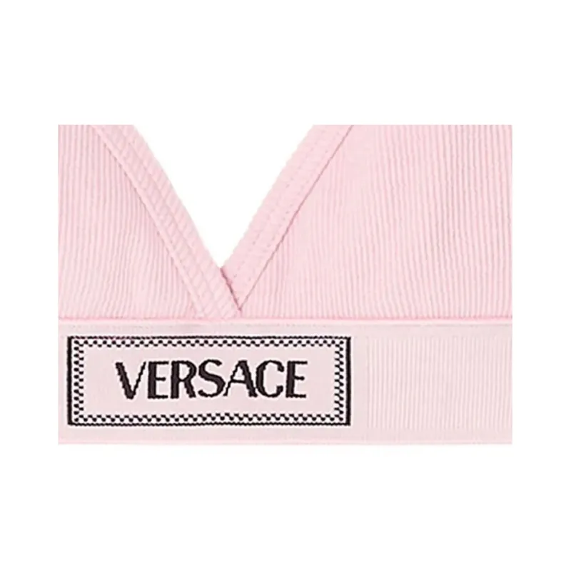 VERSACE Logo Patch V Neck Bra-2