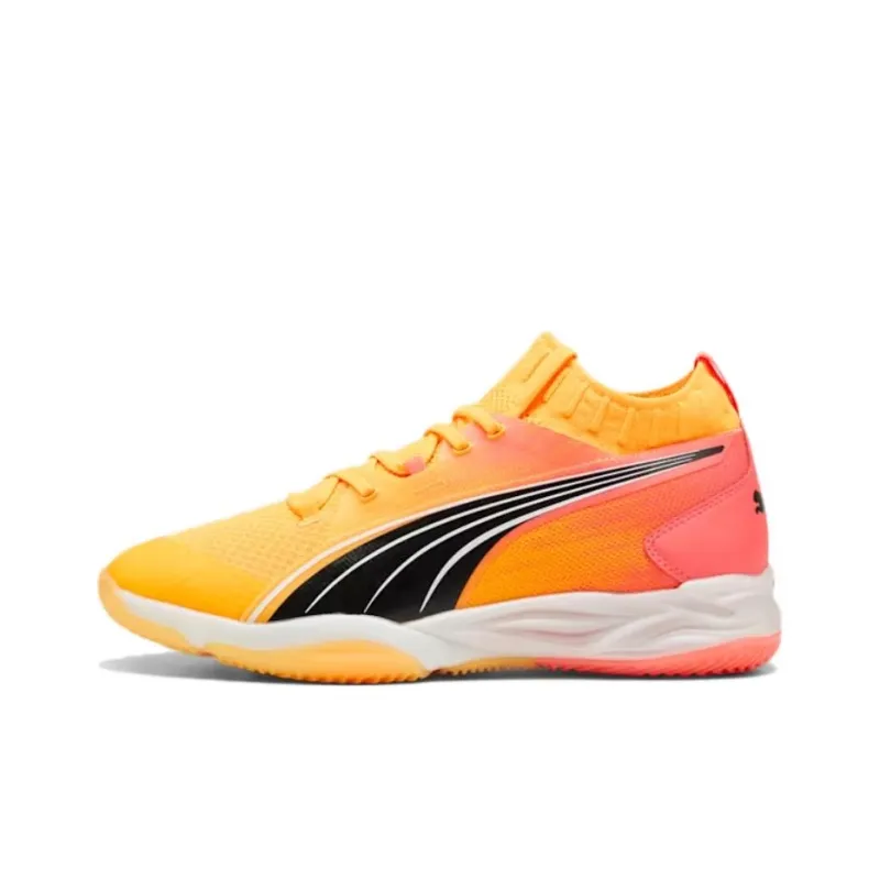 PUMA NITRO™ SQD Abrasion Resistant Mid Top Golf Shoes Unisex Orange Black-0