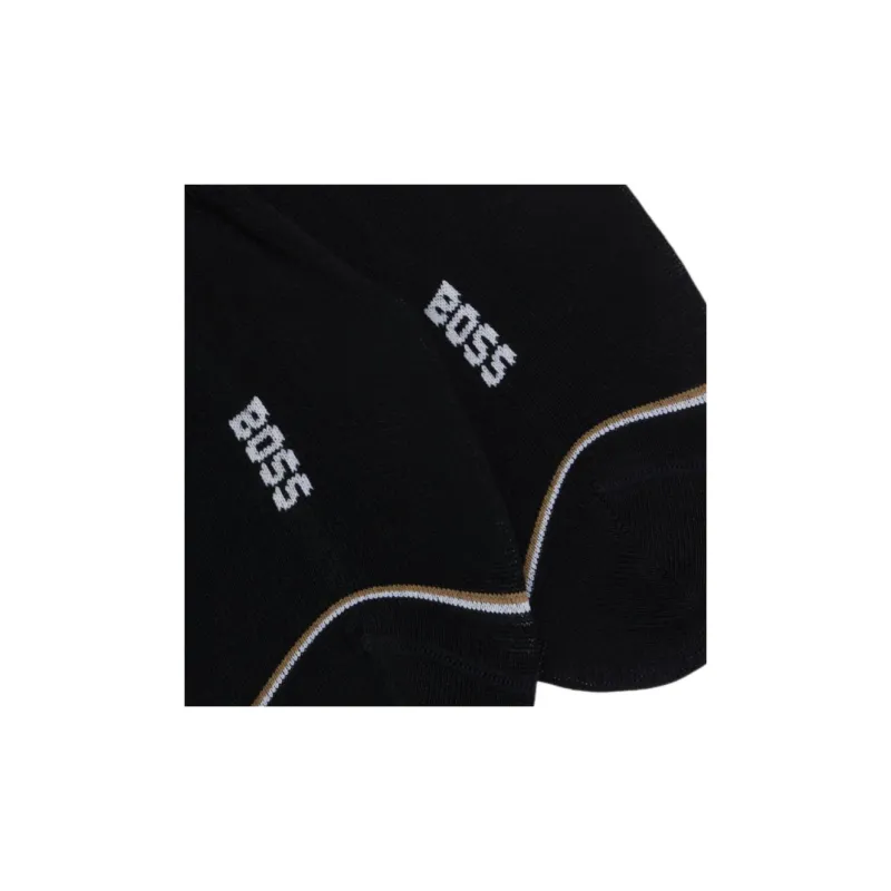 HUGO BOSS SS24 No Show Socks Men's 2 Pack Black-1