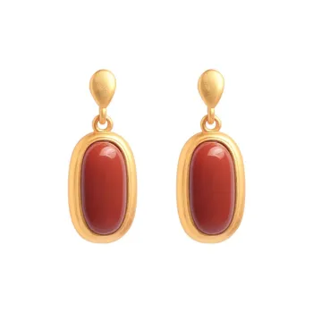 Xiaoyinjiang Agate Ear Ornament Jade Earring Women's
