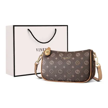 VINEY Synthetic Leather Shoulder Bag, Crossbody Bag, Pillow Bag Regular Women's Coffee